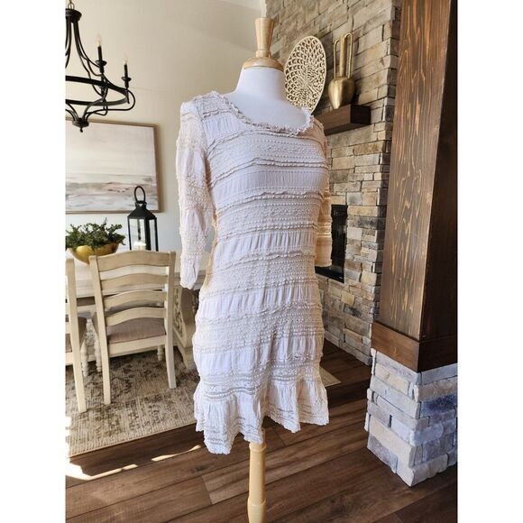 Dresses & Skirts - Max Edition Boho Lace Ruffle Cottagecore Coquette Dress Size Large